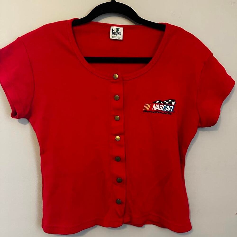 Y2k vintage red nascar cropped